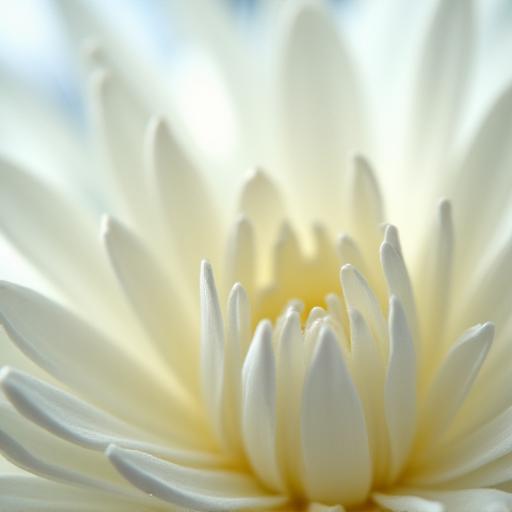 A close-up, artistic shot of a single chrysanthemum petal with a water droplet.